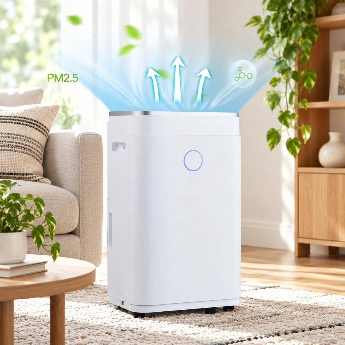 Airfind 60-Pint Dehumidifier for Home and Basements 4000 Sq. Ft with 3-Color Digital Display, ABS Frame, 13 x 9 x 22.5 Footprint, White