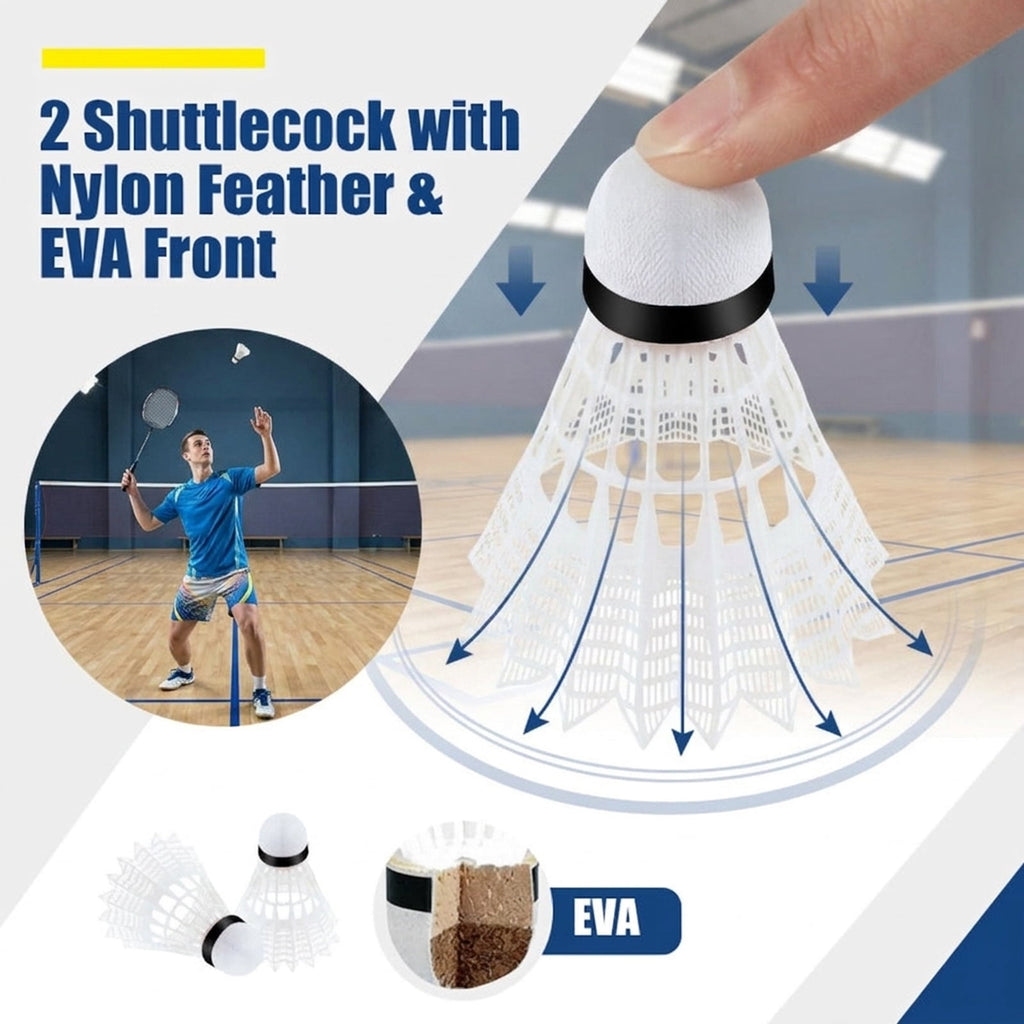 Airfind 10 Foot Adjustable Badminton Net Set for backyard with portable carry bag and non-slip footpads for pickleball volleyball tennis in blue black