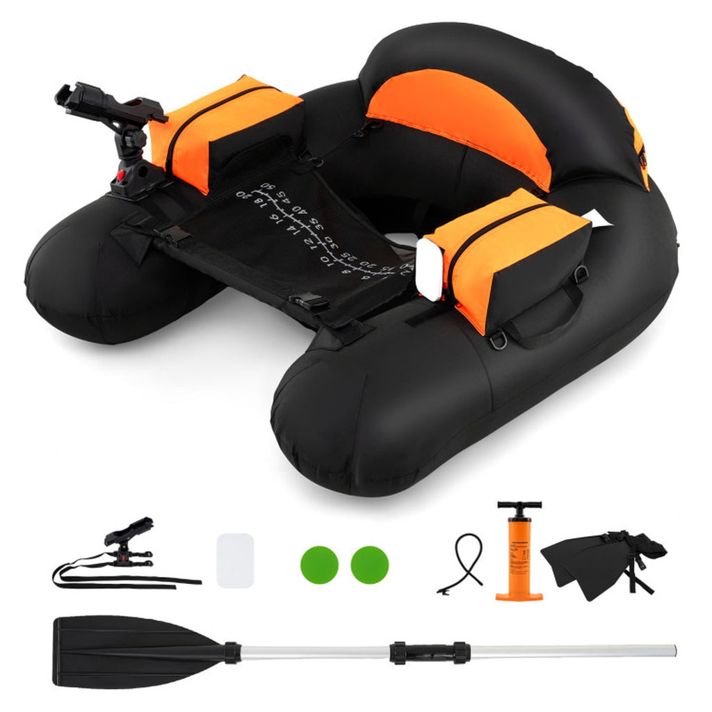 Airfind Inflatable Floating Island for Adults with Mesh Seats and Backrests plus Cup Holders and Boarding Platform in Heavy-Duty Material for Lake and Pool Parties, Orange