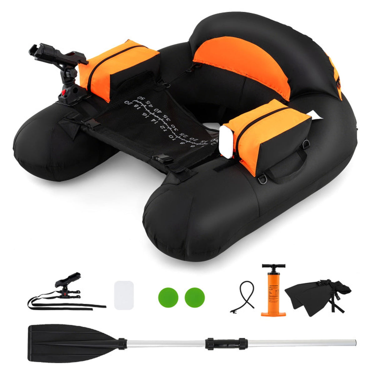 Airfind Inflatable Floating Island for Adults with Mesh Seats and Backrests plus Cup Holders and Boarding Platform in Heavy-Duty Material for Lake and Pool Parties, Orange