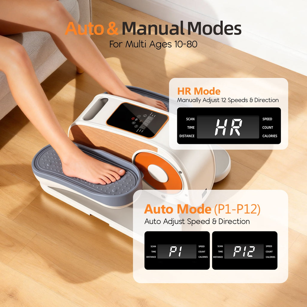 Airfind Seated Under Desk Elliptical Machine Compact Pedal Exerciser Quiet Mini Leg Exerciser for Home Office Workout and Seniors 15 Resistance Levels Gray