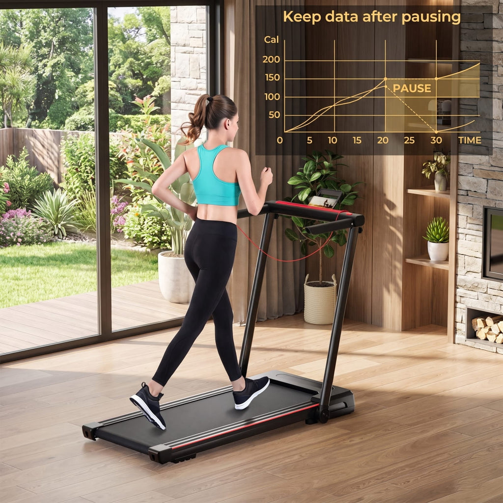 Airfind 3 in 1 Folding Treadmill with Removable Desk and LCD Display for Home Office Under Desk Walking and Jogging, Black