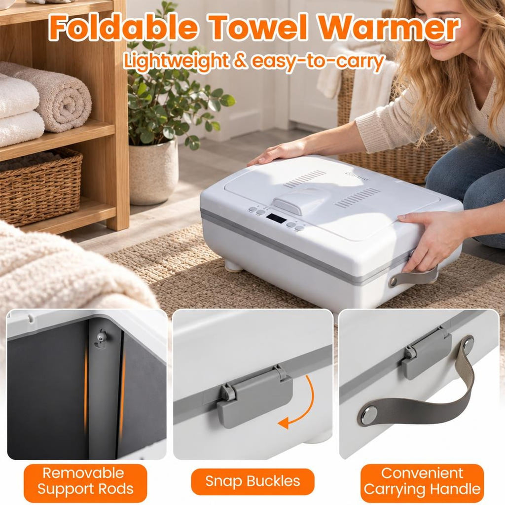 Airfind 35L Large Towel Warmer with Heating and Drying Modes for Bathroom, ABS Frame, 16 x 11.5 x 23.5 Footprint, Gray