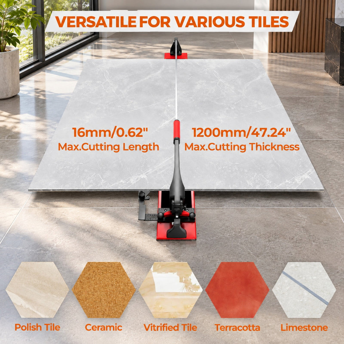 Airfind 48 Inch Manual Tile Cutter Porcelain Cutter Machine, Iron plastic tungsten carbide Frame, 56.5 x 9 x 9 Footprint, As the picture shows