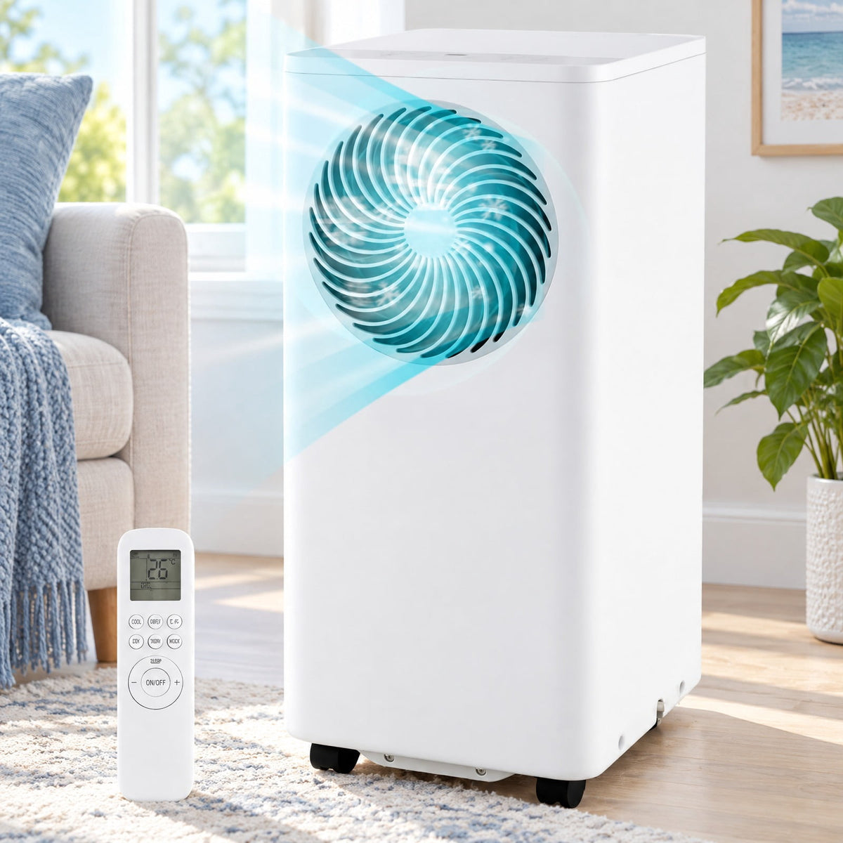 Airfind 8200/10000 BTU Portable Air Conditioner 3-in-1 Stand up AC Unit with Dehumidifier-8200 BTU, HIPS ABS Frame, White