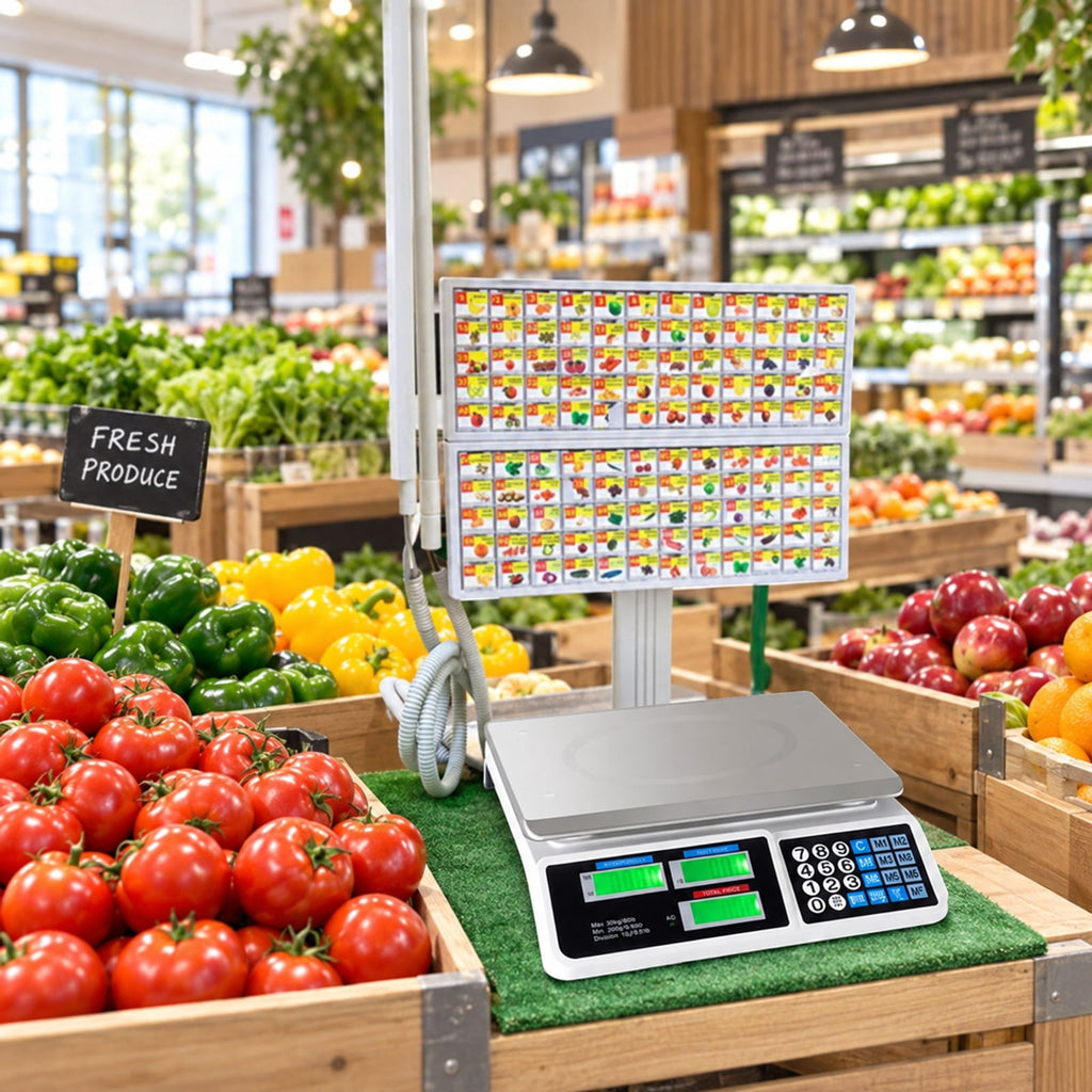 Airfind 66 lbs Electronic Price Computing Scale with LCD Screen Display, 66lbs Capacity, ABS Frame, 13.5 x13 x4 Footprint, Steel