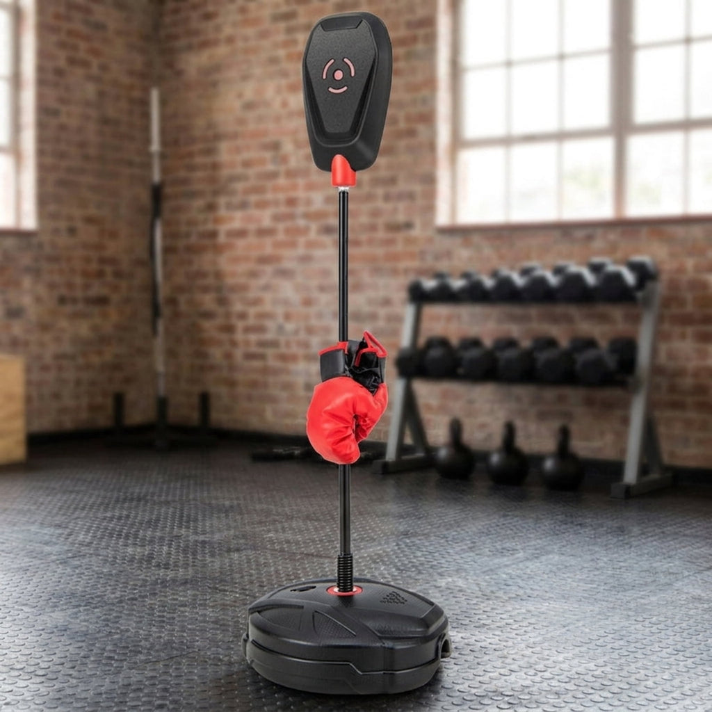 Airfind Heavy Duty Freestanding Punching Bag with Reinforced Canvas and Pre-Filled Sand Base and 12oz Boxing Gloves and Quick Assembly for Adults Home Training, Black