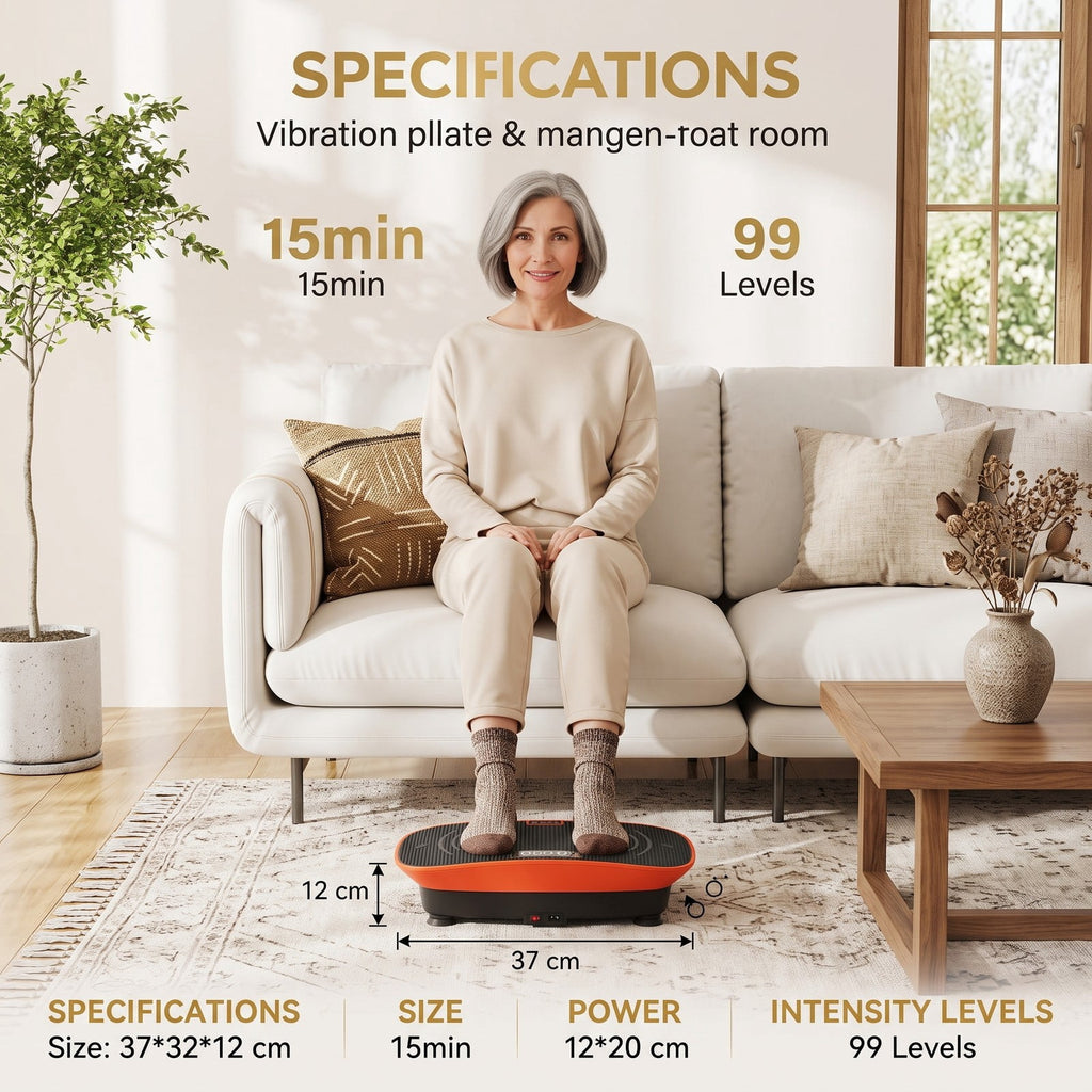 Airfind Vibration Plate Exercise Machine for Weight Loss and Lymphatic Drainage, 10 Speed Whole Body Vibration Platform with LED Display and Hands-Free Remote, Orange
