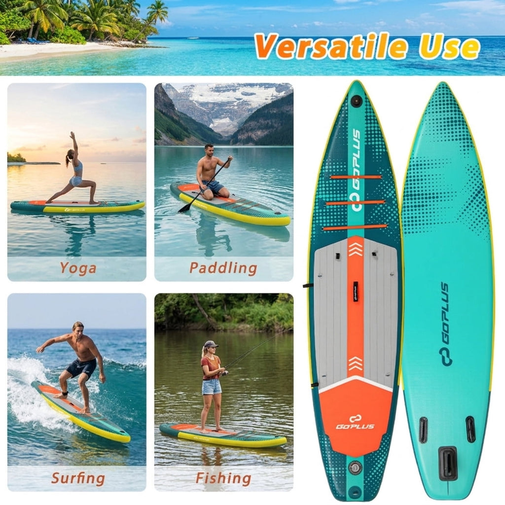 Airfind Inflatable Stand Up Paddle Board 10ft6 with Kayak Seat and Adjustable Paddle plus Safety Ankle Leash Carry Backpack and Hand Pump