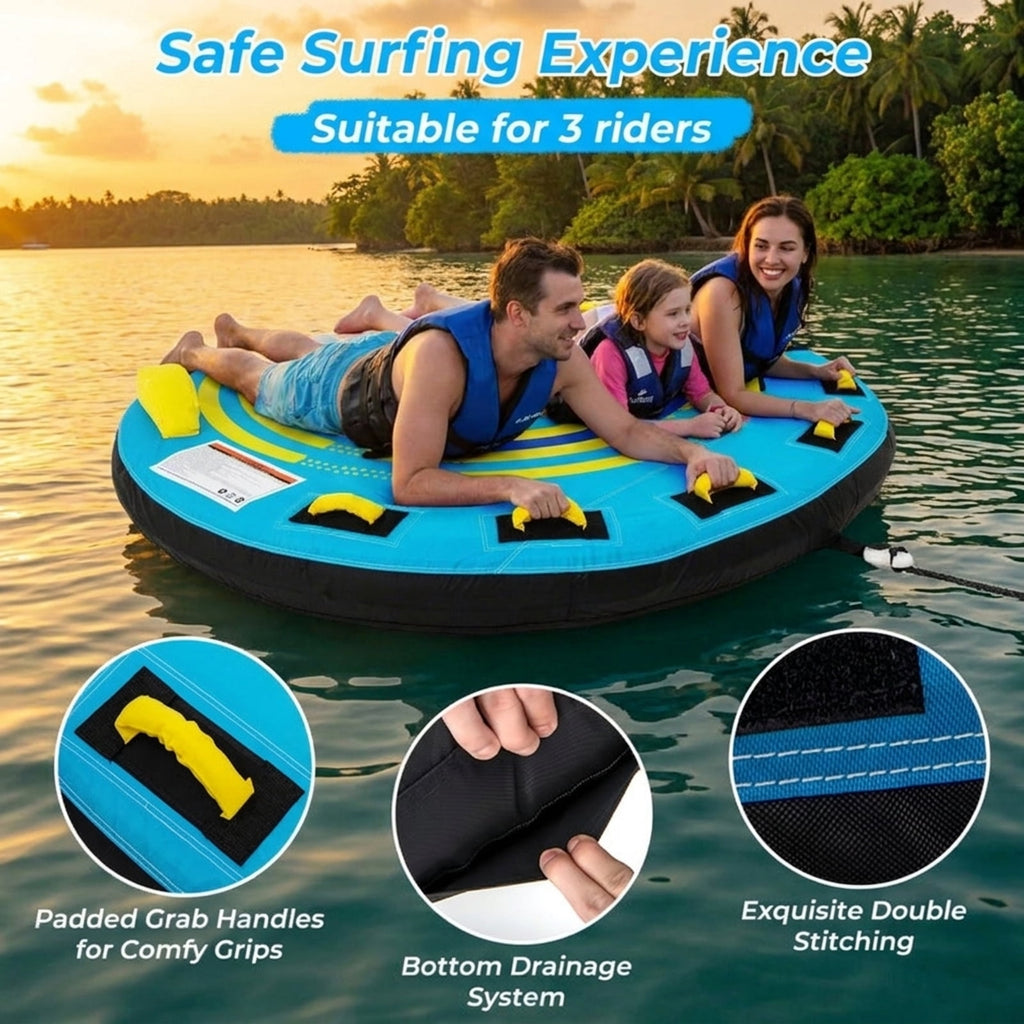 Airfind Heavy-Duty Inflatable Towable Tube for Boat Excursions, Yellow