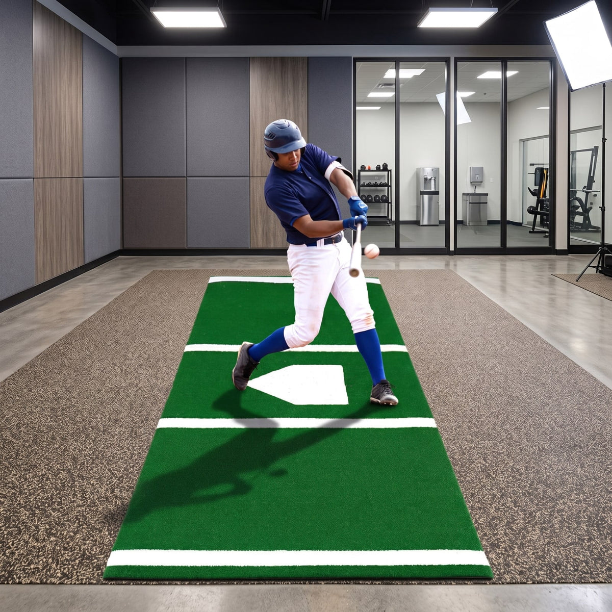 Airfind Softball Pitching Mat 10 x 3 Feet Softball Training Aid with Turf Surface and Pitching Plate and Carry Strap, Green