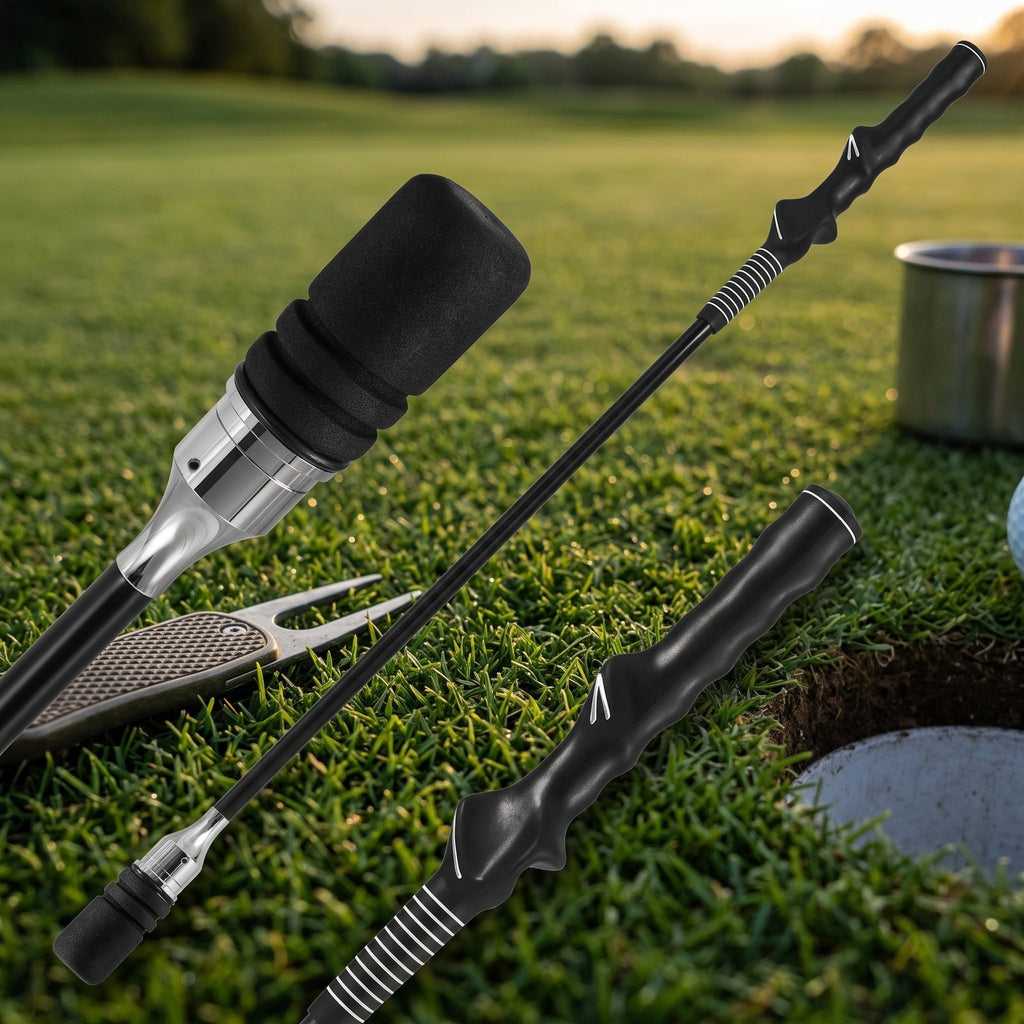 Airfind Golf Swing Trainer Click Stick Swing Training Aid for Speed, Tempo, Flexibility and Balance, Weighted Fiberglass Practice Stick for Men and Women, Black