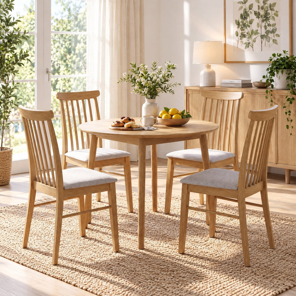 Airfind Dining Chairs Set of 4 Fabric Upholstered Kitchen Armless Chairs with Rubber Wood Frame, 330 lbs Capacity, 18 x 21 x 36 Footprint