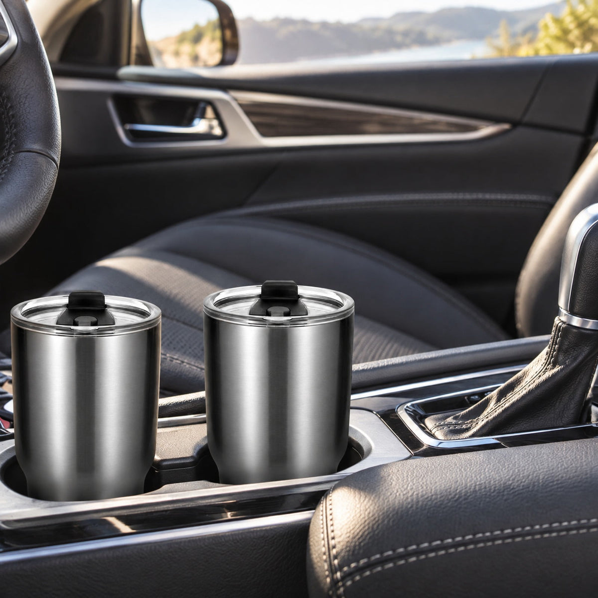 Airfind 30oz Stainless Steel Tumbler Cup Double Wall Vacuum Insulated Mug featuring Lid, 304 Stainless Steel AS PP Silicone Frame, Silver
