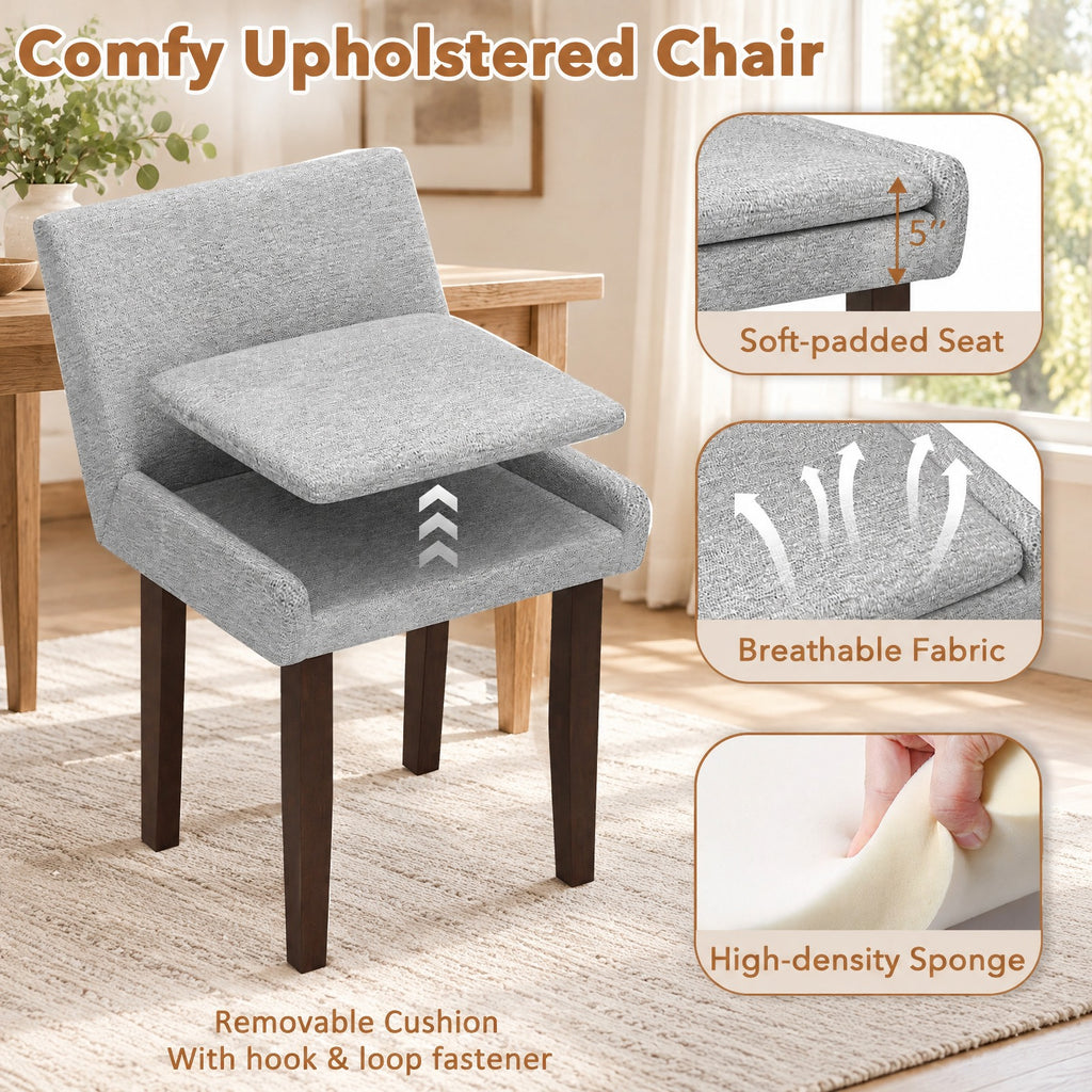 Airfind Modern Upholstered Fabric Side Leisure Chair Set of 2, 350 lbs Capacity, 24 x 21 x 32.5 Footprint, Gray