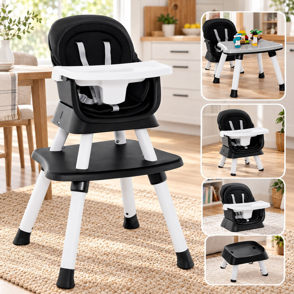 Airfind 6-in-1 Convertible Youth High Chair with Adjustable Removable Tray, 55 lbs Capacity, PP PU for Everyday Use, Unspecified