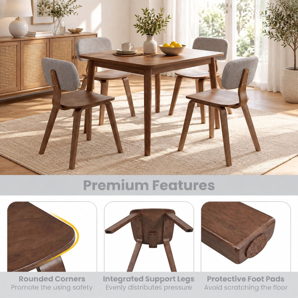 Airfind Set of 2 Rubber Wood Dining Room Chairs with Teddy Velvet Padded Backrest, Capacity 330 lbs Capacity, Rubber Wood Teddy Velvet Sponge Frame