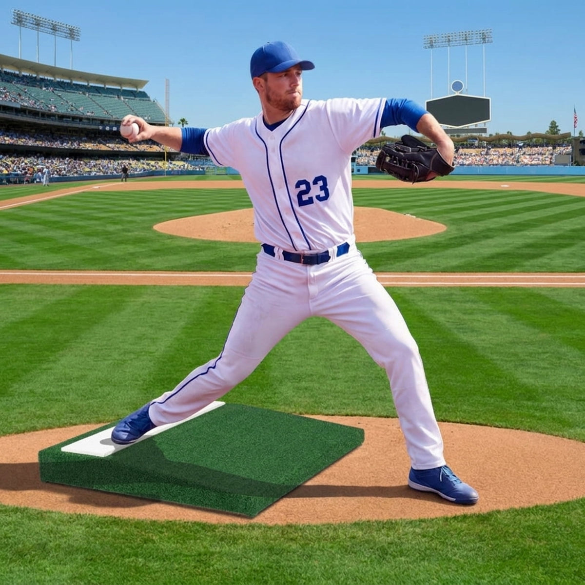 Airfind Portable Pitching Mound with EVA Plate, Synthetic Turf and Carry Handle for Backyard Practice