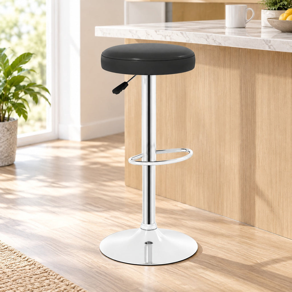 Airfind Height, adjustable Bar Stool with 360° Swivel for Kitchen and Dining, Black, 25.5 in, 33.5 in height adjustment for a flexible and perfect fit