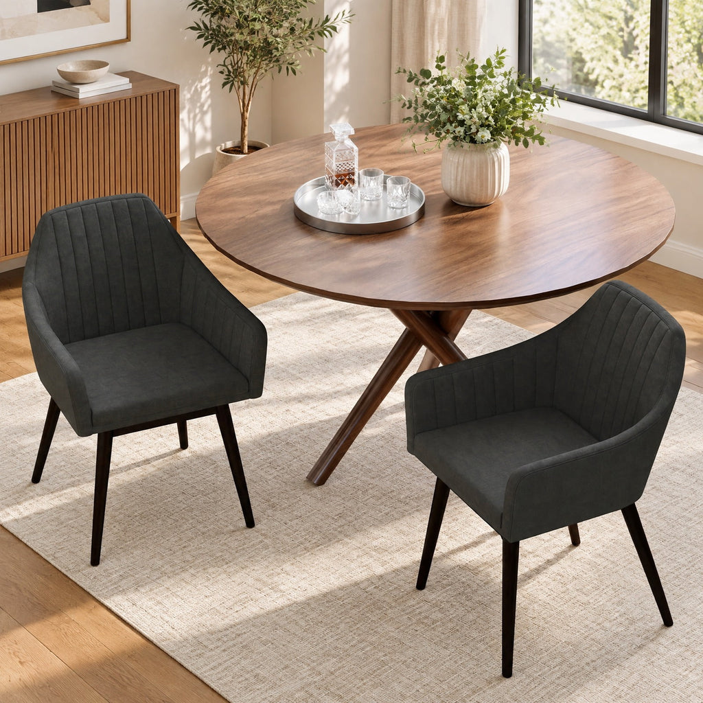 Airfind Dining Chairs Set of 2 Upholstered Accent Chairs with Comfy Padded Backrest and Seat, 286 lbs Capacity, Black