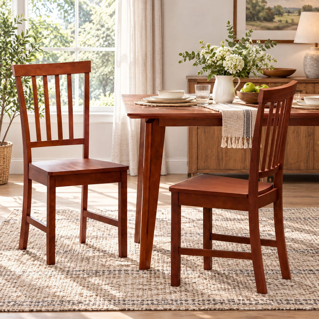 Airfind Set of 2 Dining Chairs with Solid Wooden Legs, 275 lbs Capacity, Rubber wood MDF Frame, 16 x 20 x 36 Footprint, Walnut