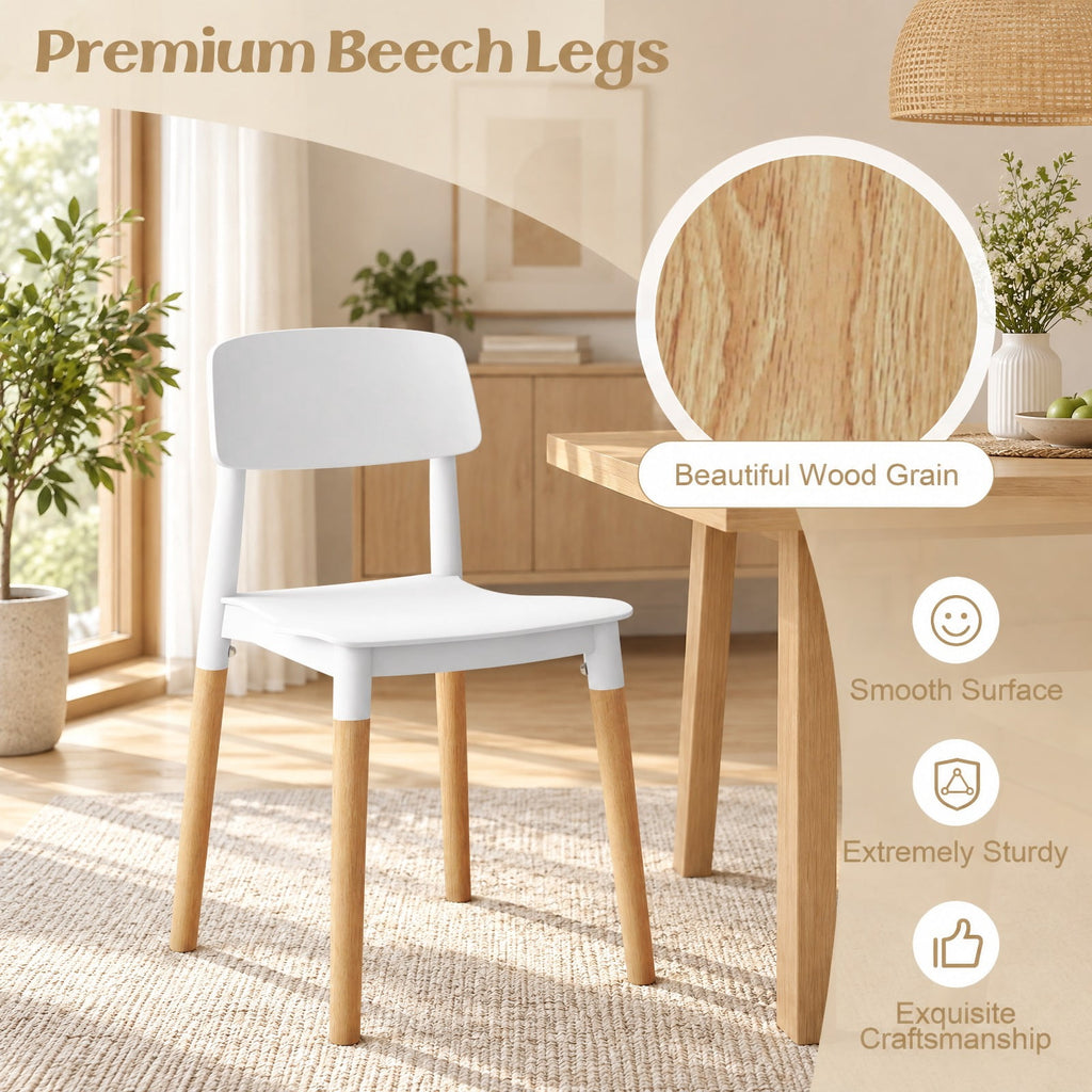 Airfind Modern Dining Side Chairs Set of 4 with Ergonomic Backrest for Dining Room, 330 lbs Capacity, PP Beech Frame, 19.5 x 17 x 30 Footprint