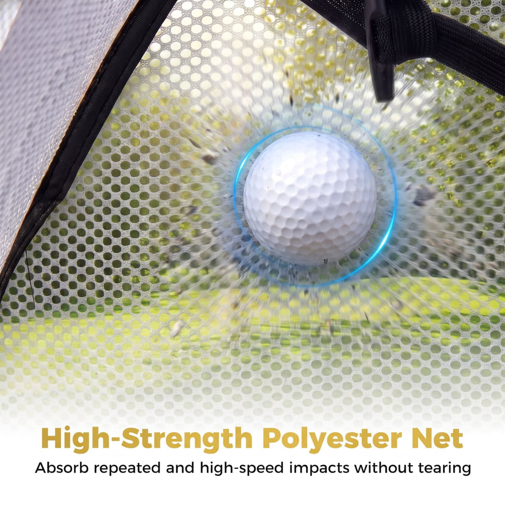 Airfind 10.3 x 6.5 Foot Golf Practice Net with Foldable Tri Turf Hitting Mat and Carry Bag for Backyard Garage and Indoor Swing Training, Black
