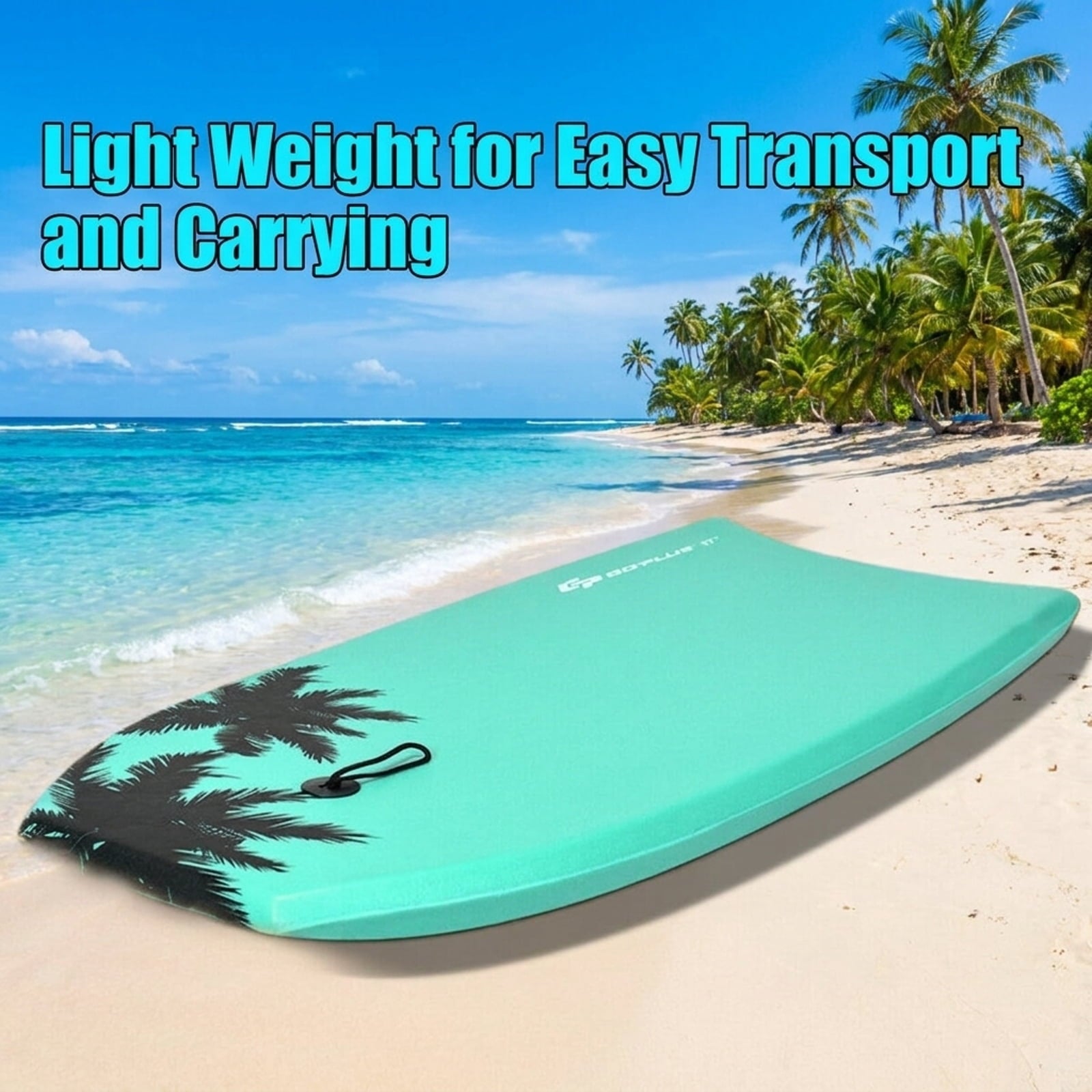 Airfind 41 Inch XPE Bodyboard for Adults ¡ª Soft Deck, EPS Core, HDPE Slick Bottom with Twin Channels, Crescent Tail, Coiled Leash Included (Green)