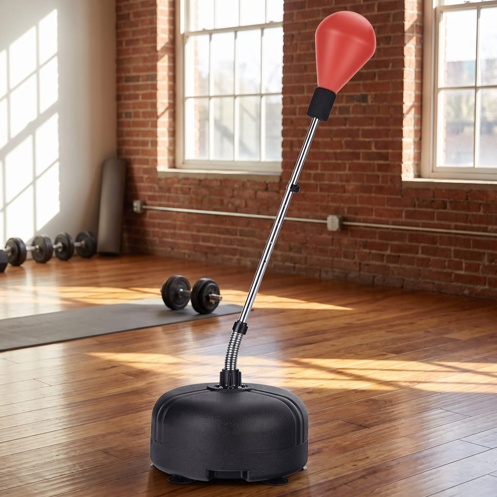 Airfind Adjustable Freestanding Punching Bag with Fillable Base and Boxing Gloves for Home Gym Fitness and Professional Training, Red
