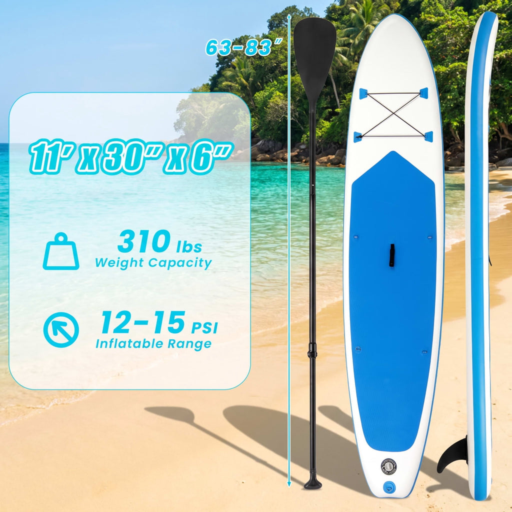 Airfind 11 Feet Premium Inflatable Stand Up Paddle Board with Adjustable Paddle Pump Backpack and Repair Kit for Adults, Multicolor