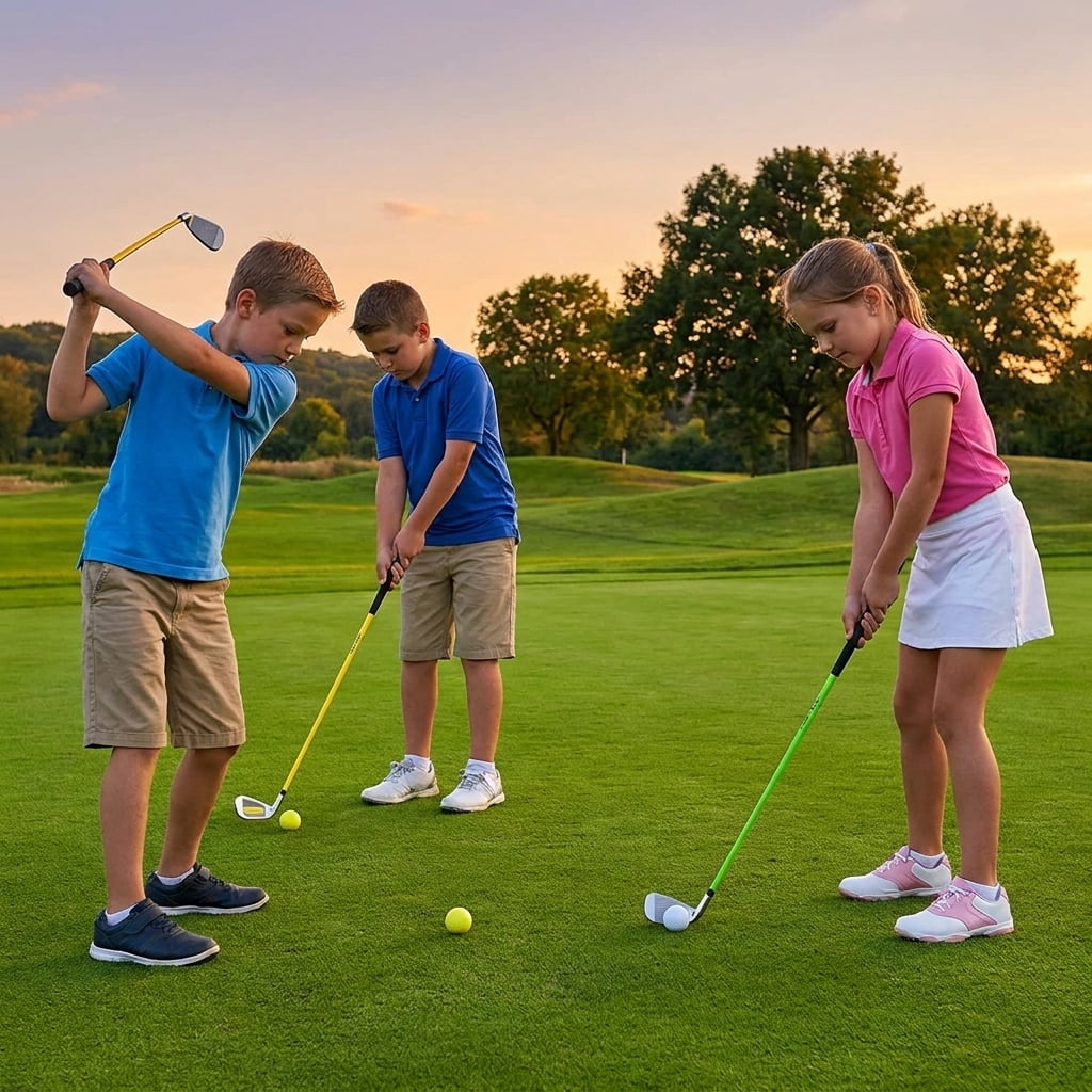 Airfind Teen Golf Club Set for Ages 12-14 with Complete 8 Pieces, Steel Shafts, Oversized Driver and Matching Bag, Green