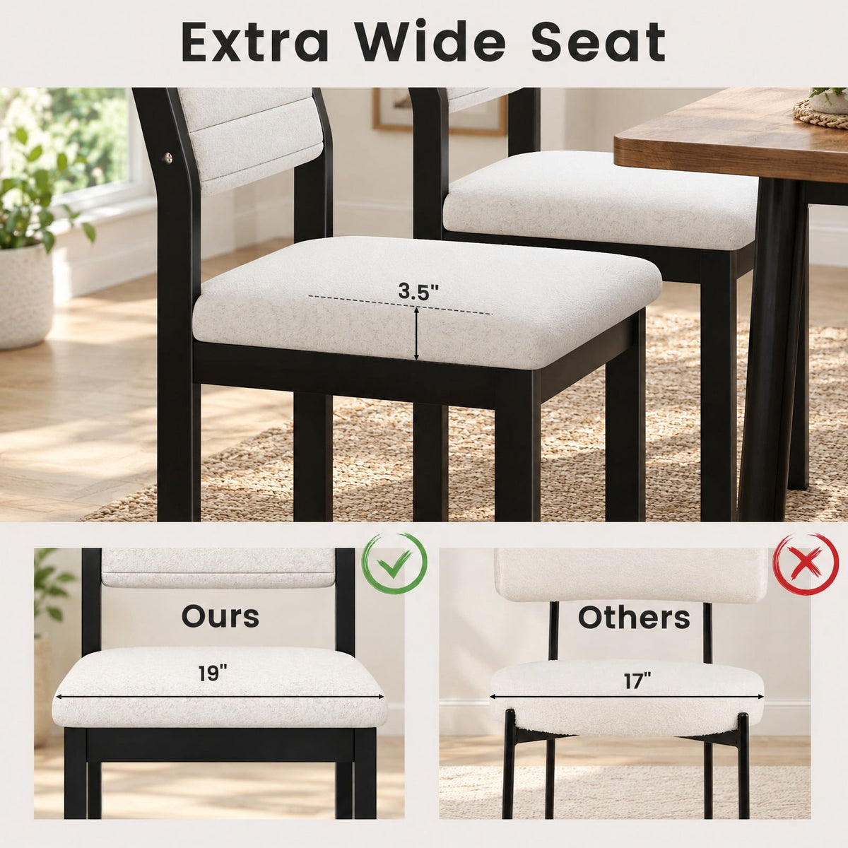 Airfind Set of 2 Dining Chairs Sherpa Upholstered Armless Chair with Wood Frame, Faux Sherpa Rubber Wood Plywood Frame, White