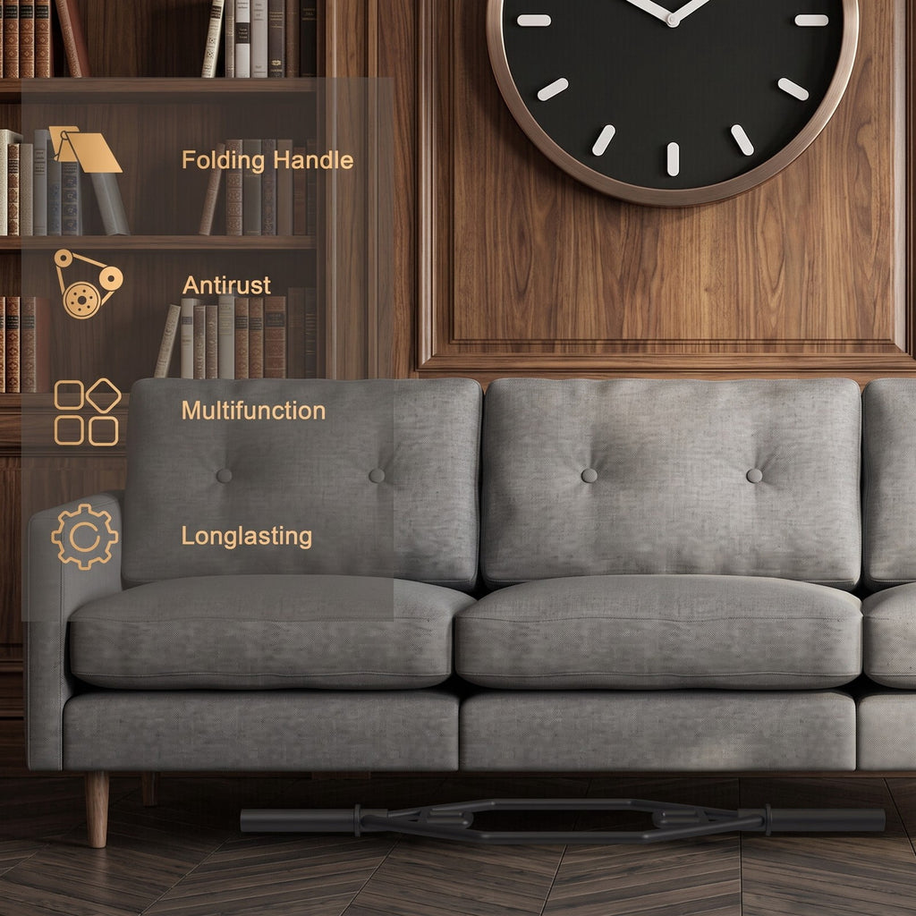 Airfind 56 Inch Olympic Hexagon Deadlift Trap Bar with Folding Grips, Heavy-Duty Steel Powerlifting Hex Bar with Dual Knurled Handles for Home Gym, 800 lbs, Black