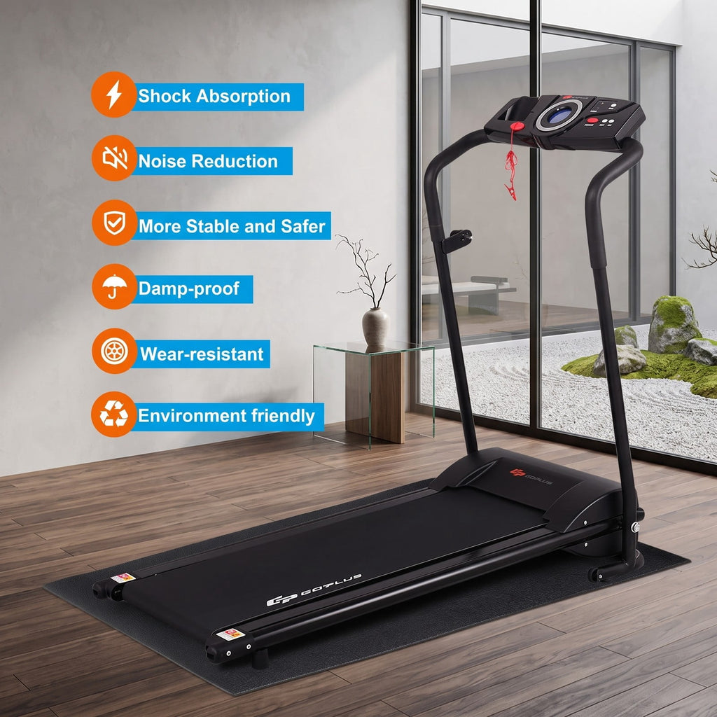 Airfind 59 Inch Long Thicken PVC Equipment Mat for Treadmill and Exercise Bike to Protect Home and Gym Wood Floors, Black
