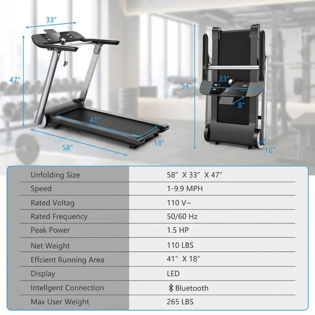 Airfind Walking Treadmill for Home with Adjustable Speed 0.6 to 8 MPH and Shock Absorption Belt and USB Port and Transport Wheels Folding Treadmill, Dark