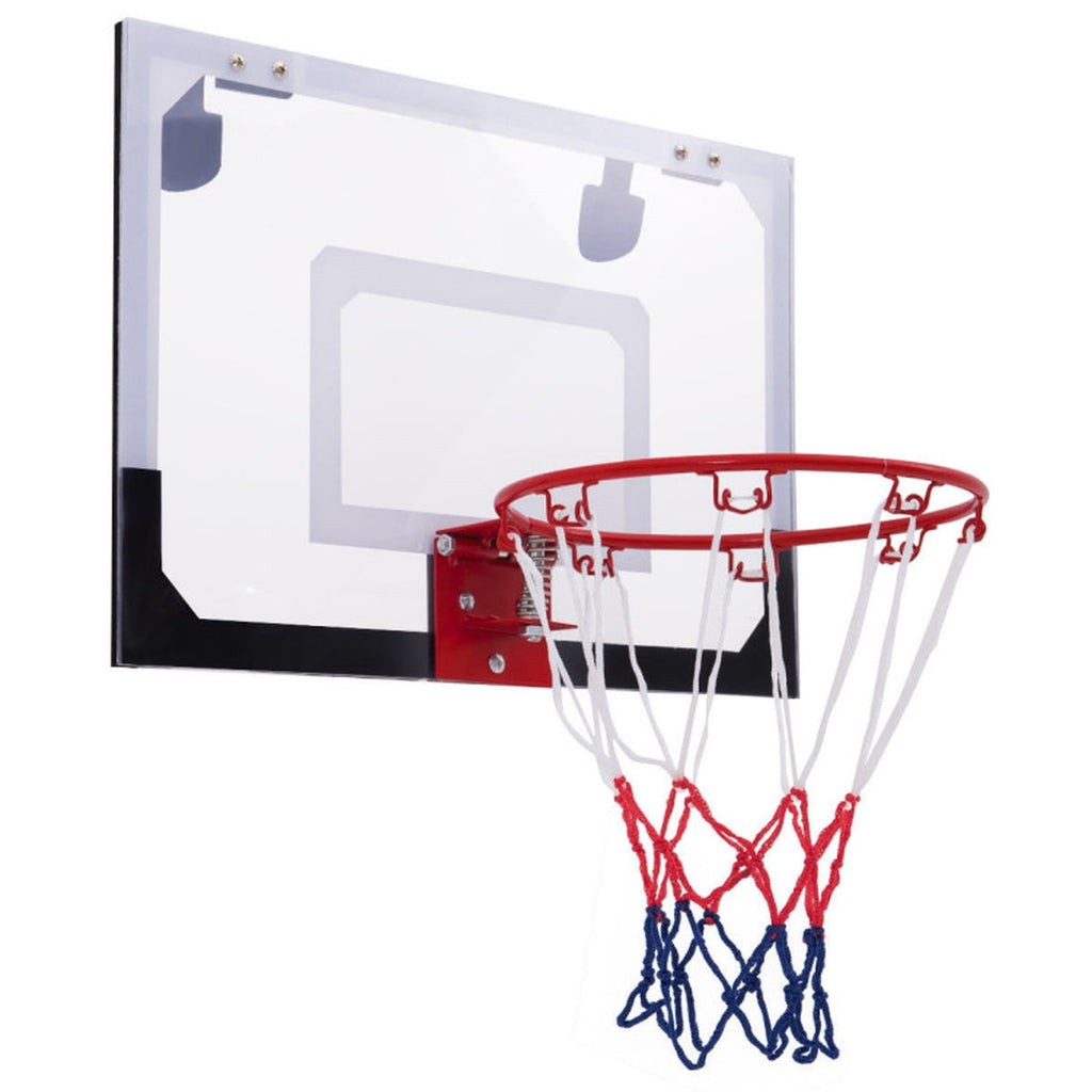 Airfind Over-the-Door Mini Basketball Hoop Set with 18 Inch Shatterproof Polycarbonate Backboard 9 Inch Rim and Rubber Ball for Bedroom Office Indoor Play, Multicolor