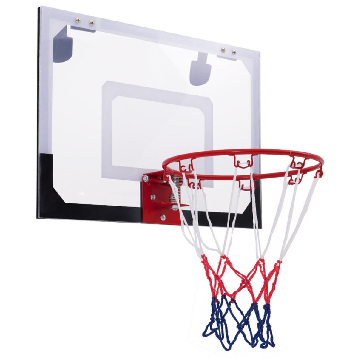 Airfind Over-the-Door Mini Basketball Hoop Set with 18 Inch Shatterproof Polycarbonate Backboard 9 Inch Rim and Rubber Ball for Bedroom Office Indoor Play, Multicolor