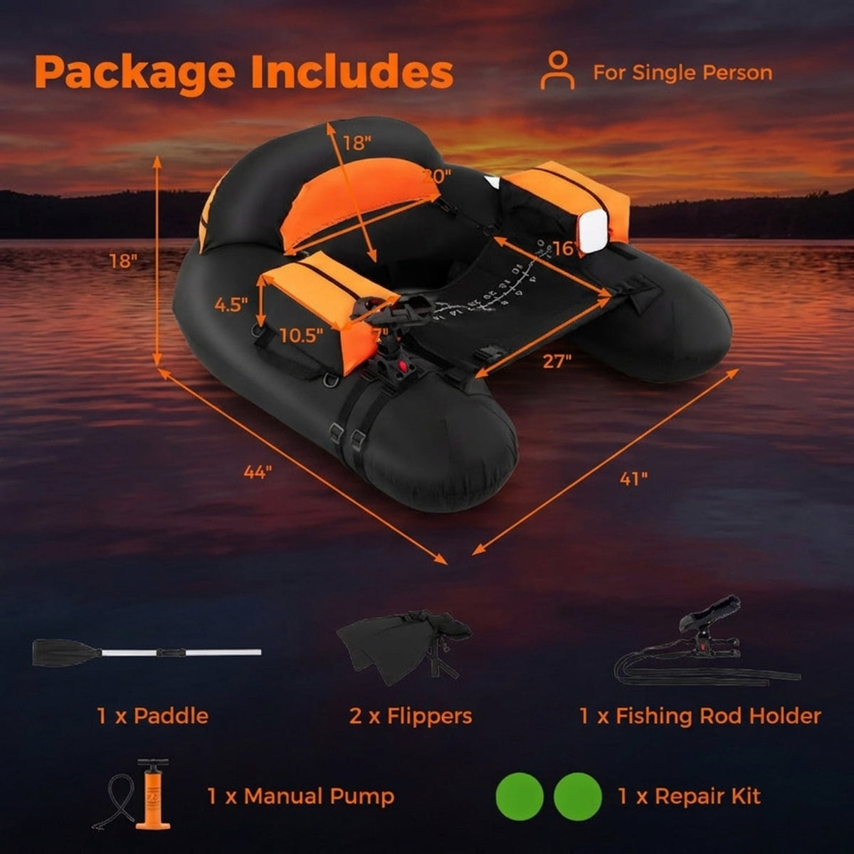 Airfind Inflatable Floating Island for Adults with Mesh Seats and Backrests plus Cup Holders and Boarding Platform in Heavy-Duty Material for Lake and Pool Parties, Orange