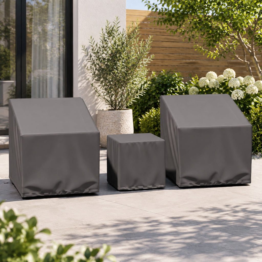 Airfind Patio Furniture Covers Waterproof Outdoor Conversation Covers for 3 Pieces Bistro Set, Polyester PU Frame, 32 x 30 x 24.5 Footprint, Gray