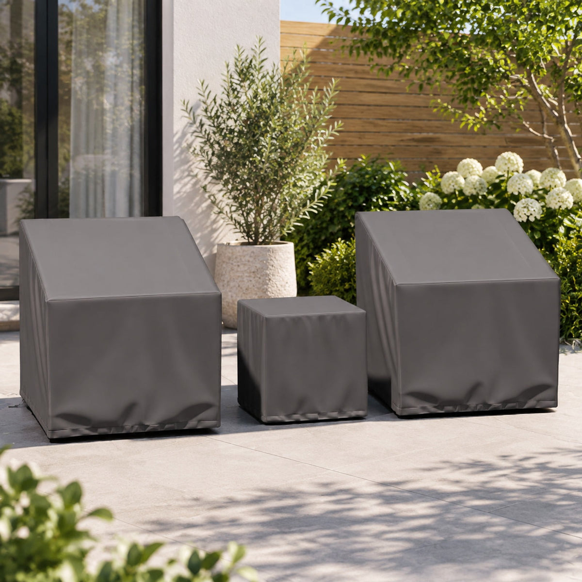 Airfind Patio Furniture Covers Waterproof Outdoor Conversation Covers for 3 Pieces Bistro Set, Polyester PU Frame, 32 x 30 x 24.5 Footprint, Gray