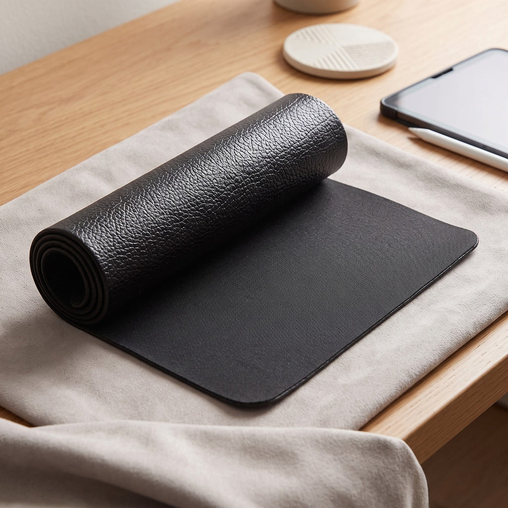 Airfind 47 Inch Long Thicken PVC Equipment Mat for Treadmill and Exercise Bike to Protect Home and Gym Wood Floors, Black