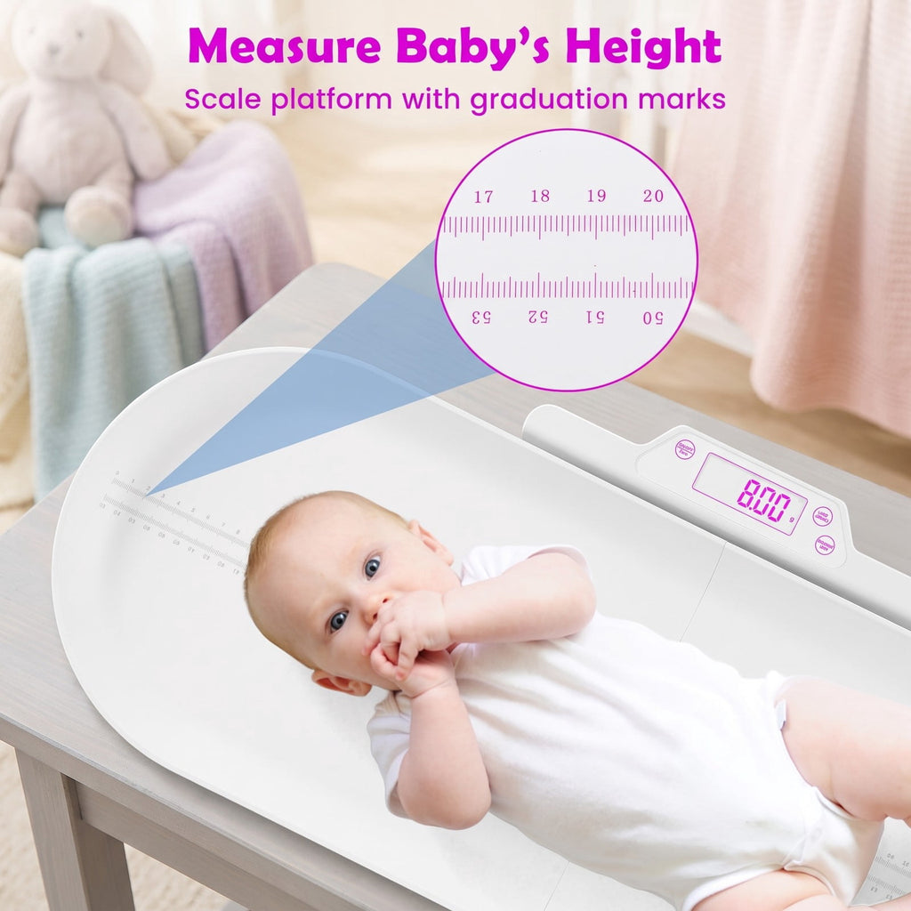 Airfind Nursery Scale, with Detachable Tray for Body Weight and Height Measurement, ABS, 29 Inch x 12.5 Inch x 2.5 Inch Weight Scale, White