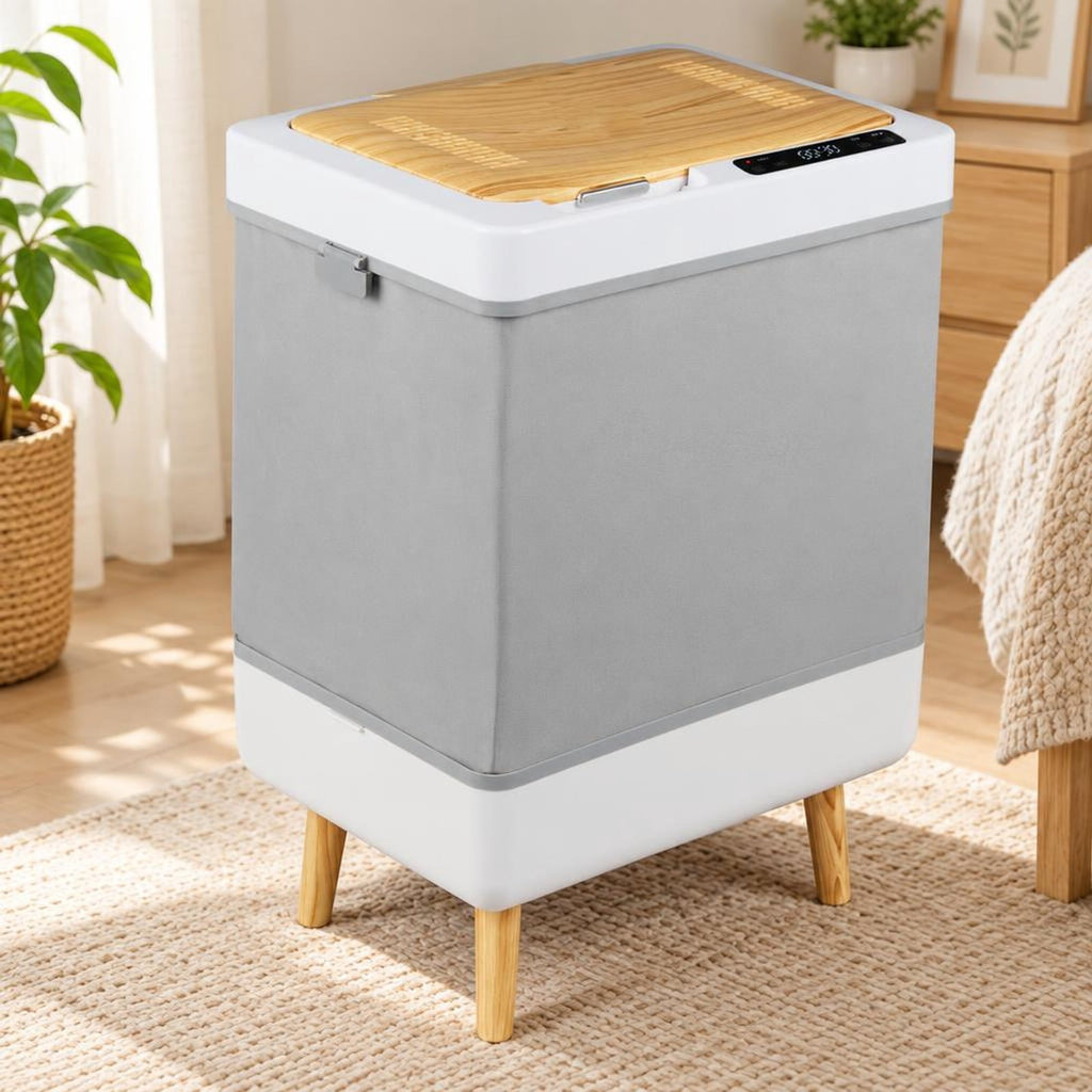 Airfind Towel Warmer Bucket with Foldable Design and Auto Shut Off for Bathroom, Natural, 8 mins to max temperature