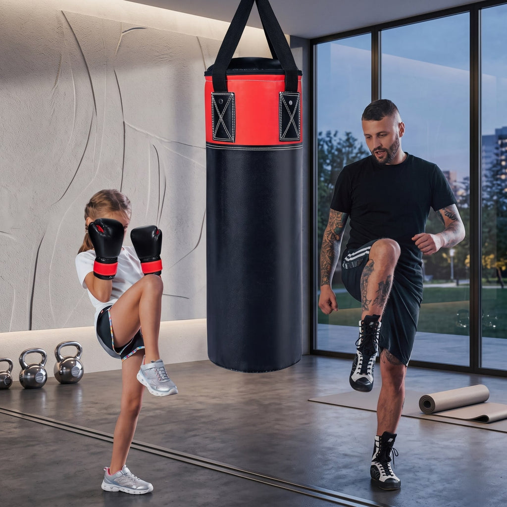 Airfind 11 Pound Kids Hanging Punching Bag Set with Hand Wraps and Padded Gloves for Karate Taekwondo Practice and Home Boxing Training, Black