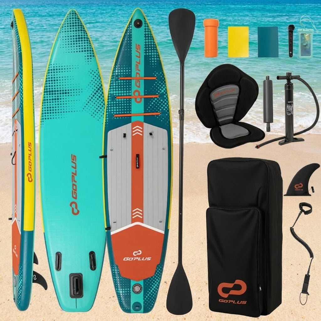 Airfind Inflatable Stand Up Paddle Board 10ft6 with Kayak Seat and Adjustable Paddle plus Safety Ankle Leash Carry Backpack and Hand Pump