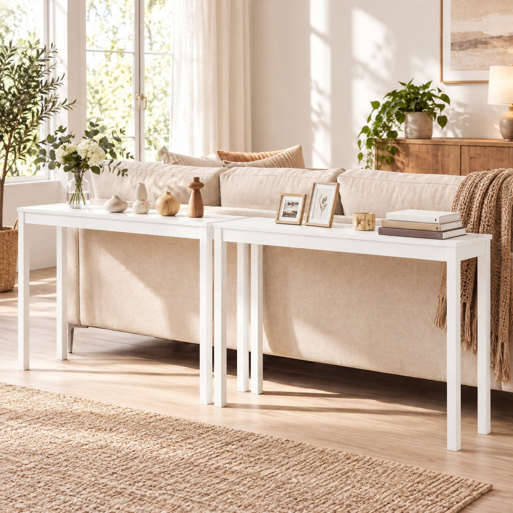 Airfind Wooden Console Table Modern Farmhouse Sofa Table with Thickened Top, 132 lbs Capacity, Rubber Wood MDF Frame, 48 x 12 x 32 Footprint