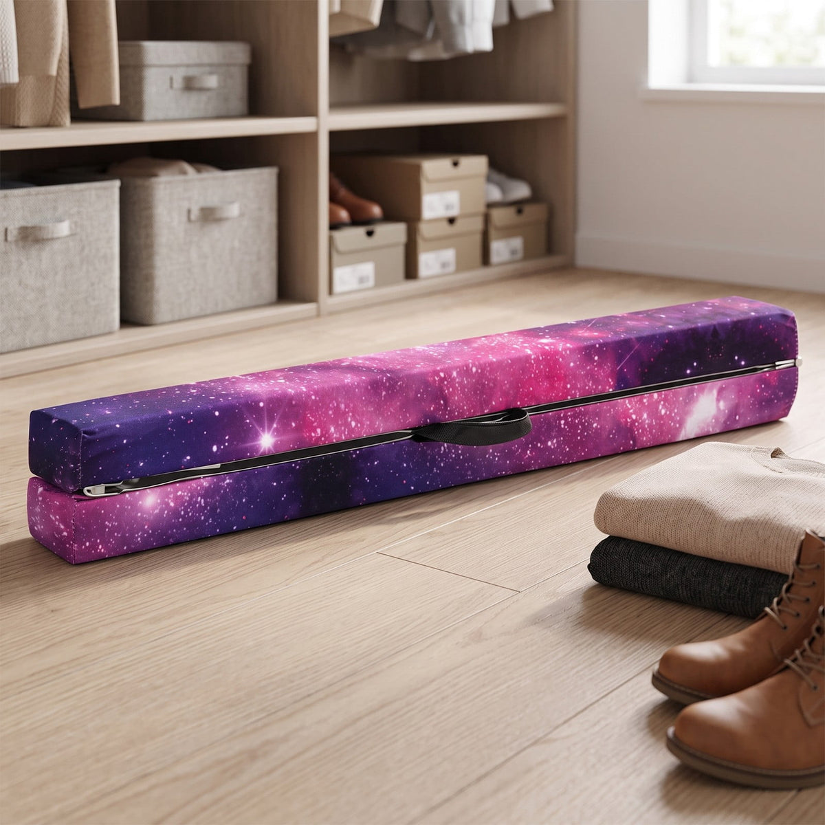 Airfind Folding Balance Beam for Kids with Solid Wood Base and Anti-slip Bottom for Home Gymnastics Training and Practice, Galaxy