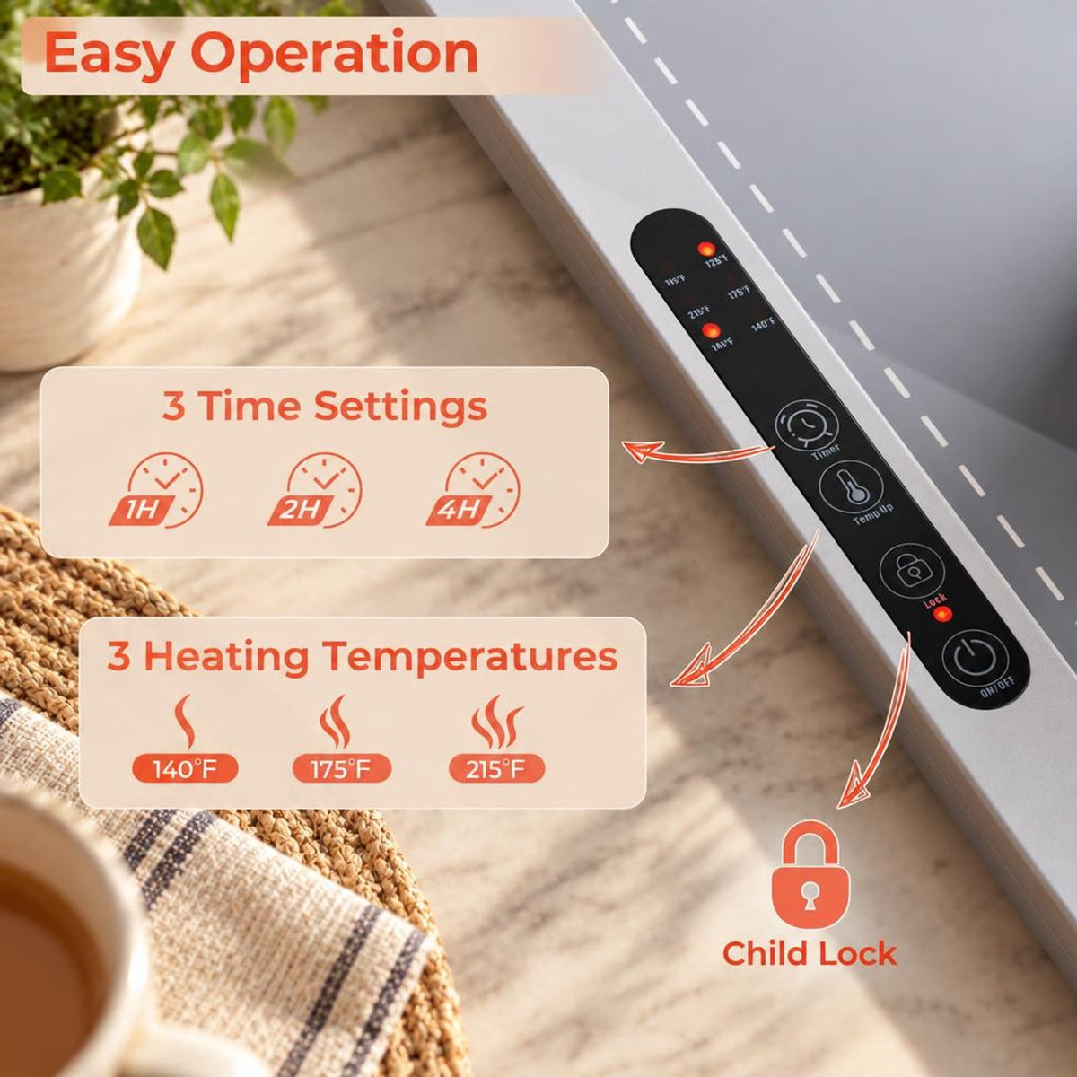 Airfind Food Warming Mat Rollable and Portable Electric Warming Tray with Fasting Heating, Silicone ABS Unfolding Frame, Gray