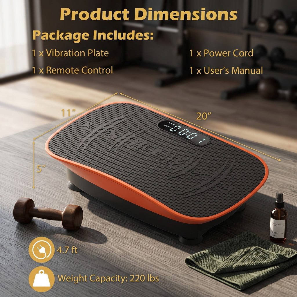 Airfind Vibration Plate Exercise Machine for Weight Loss and Lymphatic Drainage, 10 Speed Whole Body Vibration Platform with LED Display and Hands-Free Remote, Orange