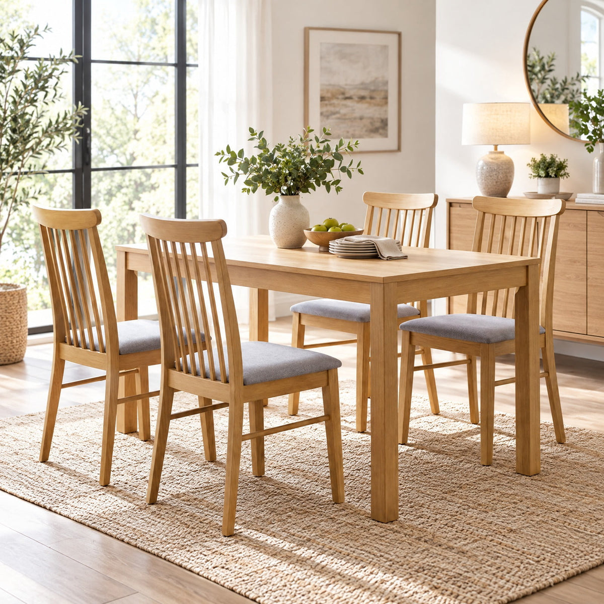 Airfind Dining Chairs Set of 4 Fabric Upholstered Kitchen Armless Chairs with Rubber Wood Frame, 330 lbs Capacity, 18 x 21 x 36 Footprint